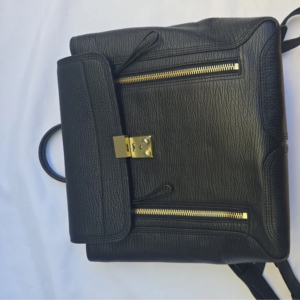 Phillip Lim black Medium Pashli Leather Backpack Top Handle Satchel - Picture 3 of 8